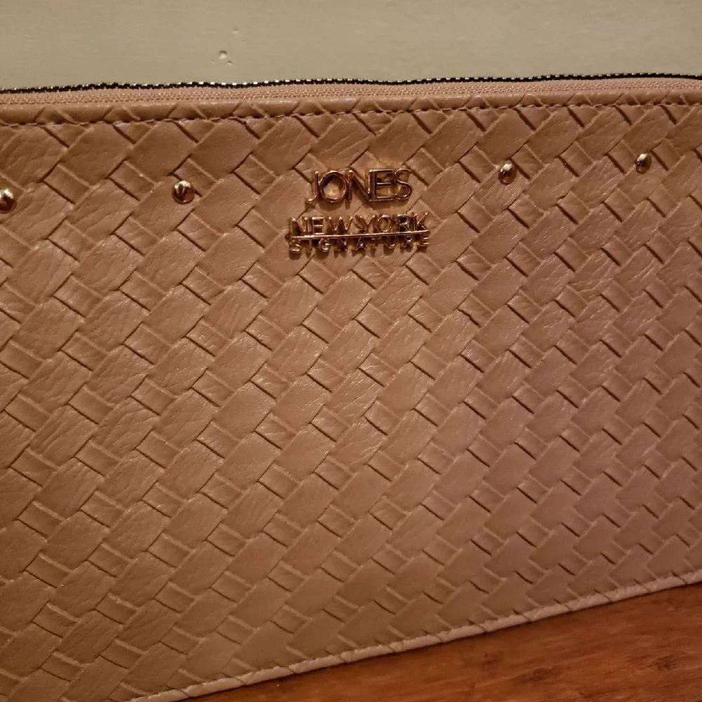 Tan Faux Woven Wristlet - Jones New York